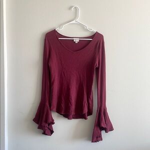 ANTRHO Maroon Bell Sleeved Shirt